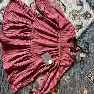 Elegant Maroon Long-Sleeve Kids Dress